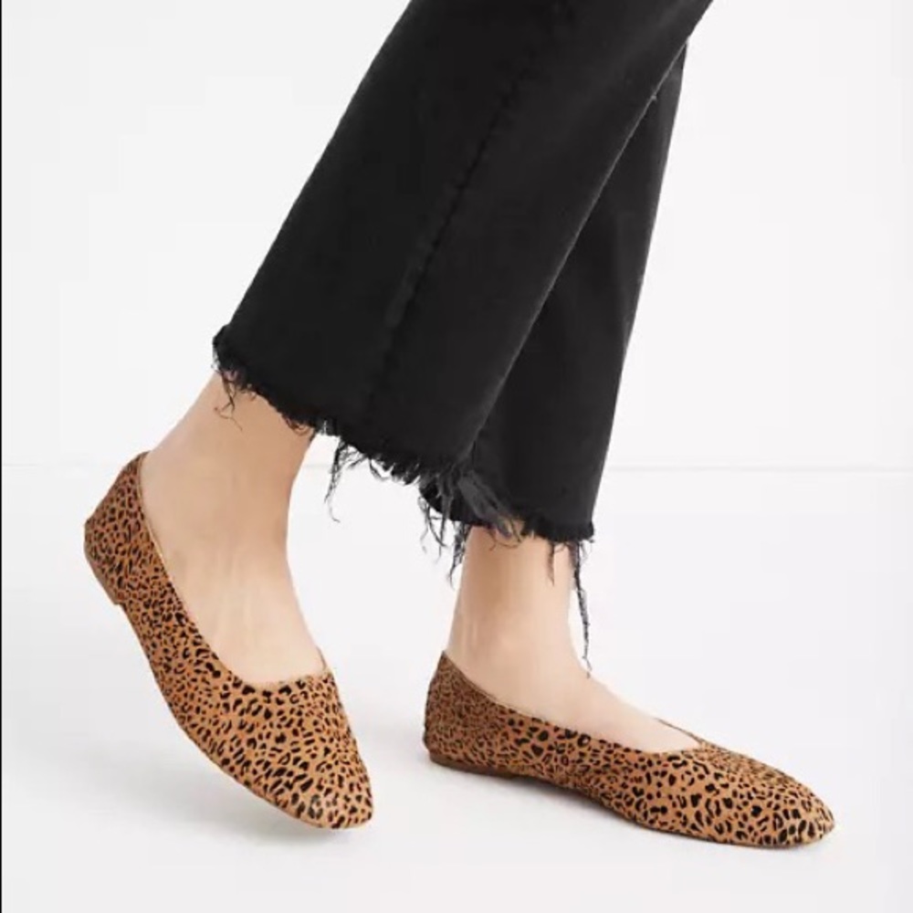 Madewell The Cory Flat in Leopard Calf Hair 9.5